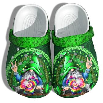 Hippie Gnomie Clover Leaf Green Lucky Shoes - Clover Lucky Shoes Clogs Gifts For Mother Day - Monsterry UK