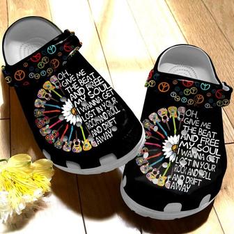 Hippie Guitar Free My Soul Clogs Shoes Gift For Men Women - Monsterry UK