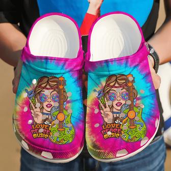 Hippie Love Peace Music Classic Clogs Shoes - Monsterry UK