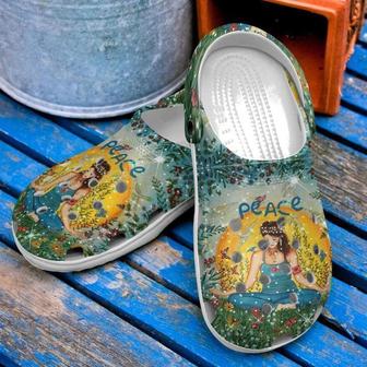 Hippie Peace Clog Shoes - Monsterry