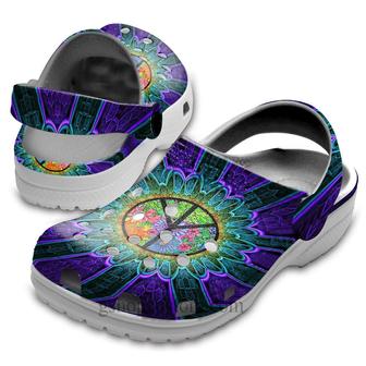Hippie Peace Trippy Flower Shoes Clogs - Hippie Be Kind Beach Shoes Clogs Birthday Gift For Men Women - Monsterry UK