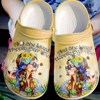 Hippie She Live Happily Classic Clogs Shoes - Monsterry UK