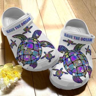 Hippie Trippy Turtle Girl Shoes - Save The Ocean Clogs - Monsterry AU