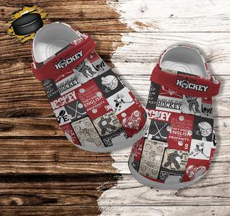 Hockey Boy Sticker Croc Shoes Gift Grandson- Hockey Player Shoes Croc Clogs Customize Birthday Boy Gift - Monsterry CA