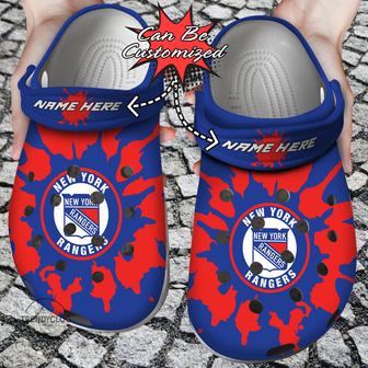 Hockey Personalized Ny Rangers Color Splash Clog Shoes - Monsterry UK