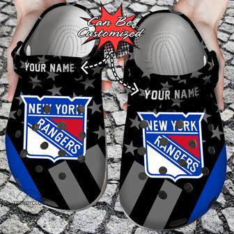 Hockey Personalized Ny Rangers Star Flag Clog Shoes - Monsterry AU