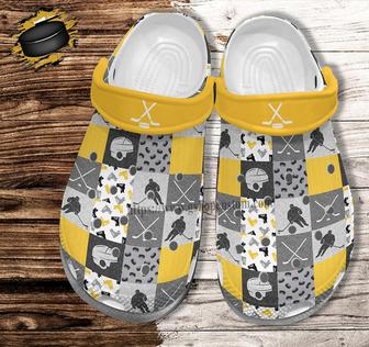 Hockey Player Croc Shoes Gift Birthday Son- Hockey Sticker Shoes Croc Clogs - Monsterry AU