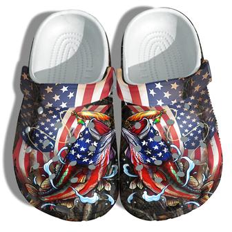 Hook Fishing 4Th Of July Shoes Gift Men Father Day- Nature Fish America Flag Nationdal Day Shoes Birthday Gift Daddy - Monsterry CA