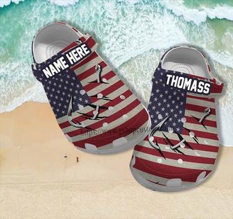 Hook Fishing America Flag 3D Croc Shoes Gift Father Day- Hook Fishing 4Th Of July Shoes Croc Clogs Customize - Monsterry CA