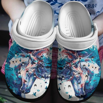 Horse Head Watercolor Shoes Clogs Birthday Gift For Men Women - Monsterry