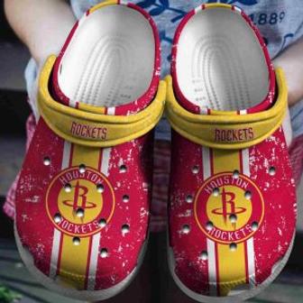 Houston Rockets Basketball Club Clogs Crocs Crocband Shoes Comfortable For Men Women | Favorety