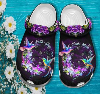 Hummingbird Faith Love Hope Croc Shoes Gift Mother- Hummingbird Flower Shoes Croc Clogs - Monsterry DE
