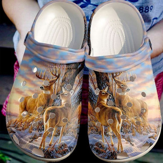 Huntingclog Deer Hunting Art Classic Clogs Shoes - Monsterry