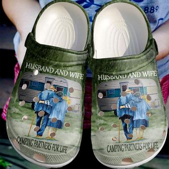 Husband And Wife Shoes - Camping Partners For Life Clogs Gift For Couple - Monsterry CA