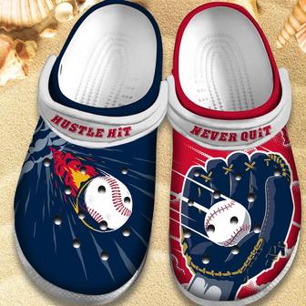 Hustle Hit Never Quit Baseball Shoes Clogs Gift For Birthday - Monsterry AU