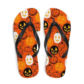 Jack O Lantern Halloween Men Women Flip Flops 90Sfootwear - Monsterry