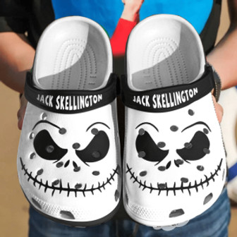 Jack Skellington Cartoon Halloween Clog Clogband Shoes Clogs Custom Name For Men Women And Kids - Monsterry