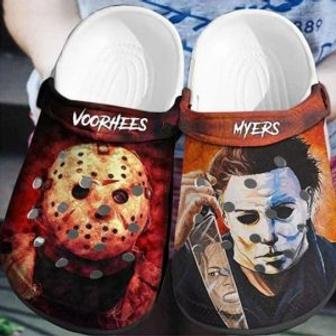 Jason Voorhees And Michael Myers Movie Halloween Crocs Crocband Shoes Clogs Custom Name For Men Women And Kids | Favorety AU