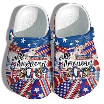 Leopard All American Teacher America Flag Shoes Gift Women - School Students Class 4Th Of July Shoes Birthday Gift - Monsterry UK
