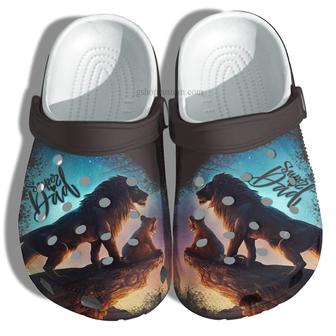 Lion Dad And Lion Son Croc Shoes Gift Men Father Day- Pround Grandpa Lion Shoes Customize Name - Monsterry CA