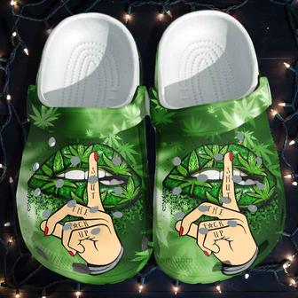 Lip Weed Mother Croc Shoes - Funny Lipstick Shut Up Clogs Hippie Gift Girl Women Mothers Day 2022 - Monsterry UK