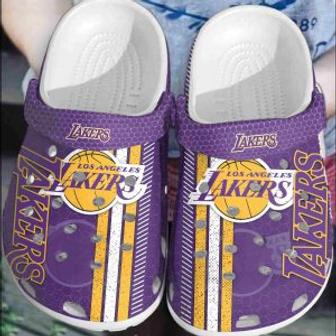 Los Angeles Lakers Basketball Club Clogs Shoes Crocs Comfortable Crocband For Men Women | Favorety CA