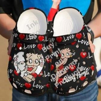 Love Betty Boop Cartoon Crocs Crocband Shoes Clogs Custom Name For Men Women And Kids | Favorety UK