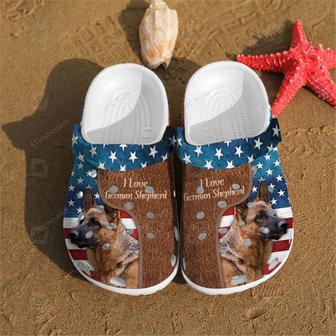 Love German Shepherd Shoes - 4Th Of July Dogs Gifts - Monsterry