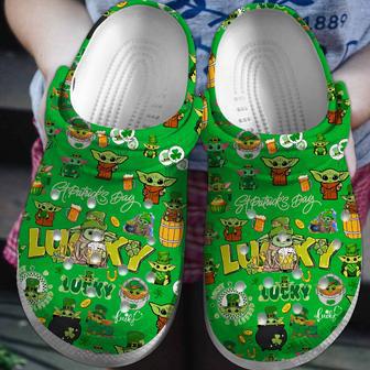 Lucky Baby Yoda Saint Patrick's Day Crocs Crocband Clogs Shoes | Favorety