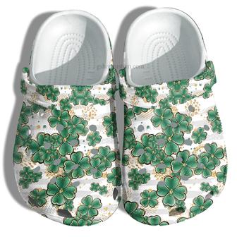 Lucky Charm Gem Shoes - Clover Leaf Lucky Shoes Croc Clogs Gift Men Women - Monsterry UK