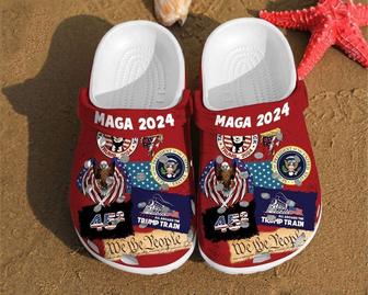 Maga 2024 Stickers Trump Vote For Girl Independence Us Day Gift 4Th Of July Gifts Clog Shoes - Monsterry CA