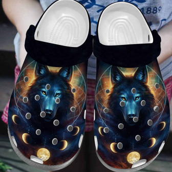 Magic Wolf Moon Shoes Crocbland Clogs Gifts For Men Women - Monsterry