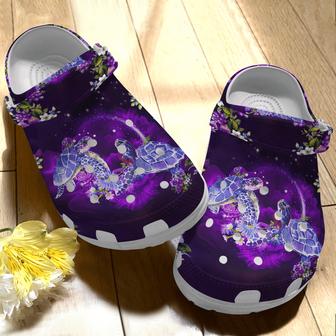 Magical Ocean With Purple Turtle - Ocean Beach Summer Shoes - Monsterry AU