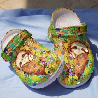 Mama Sloth And Baby In Jungle Shoes Clogs Gift For Children Kids - Monsterry AU