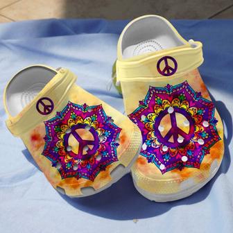 Mandala Peace Flower Clogs Shoes Gifts For Birthday Christmas Thanksgiving - Monsterry CA