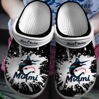 Marlins Black-White Clog Shoesshoes | Favorety AU