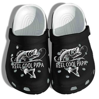 Men Reel Cool Papa Fishing Custom Shoes Clogs Gifts For Fathers Day - Fisherman Fish Beach Shoes - Monsterry