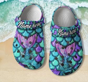 Mermaid Fin Fish Ocean Shoes Pool Party Gifts Women Girl- Mermaid Summer Beach Shoes Croc Clogs Customize - Monsterry UK