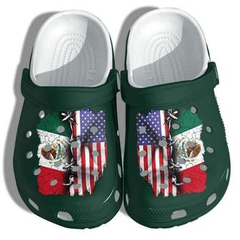 Mexico America Flag Crocband Clog Shoes - Monsterry