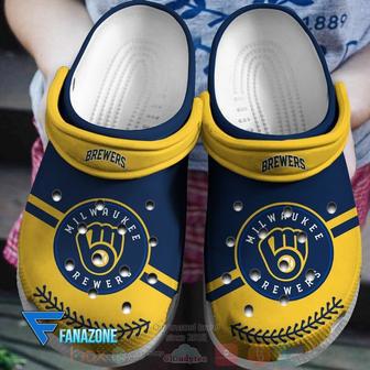 Milwaukee Brewers Yellow-Navy Mlb Sport Crocs Clogs Crocband Shoes | Favorety AU