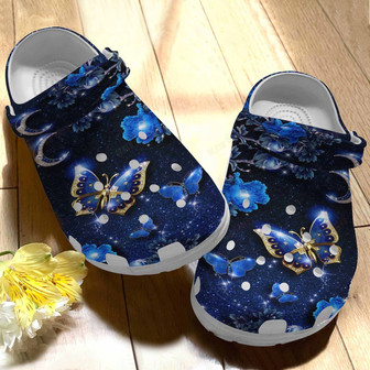 Moon And Butterfly Clogs Shoes Gifts For Women Girls - Monsterry