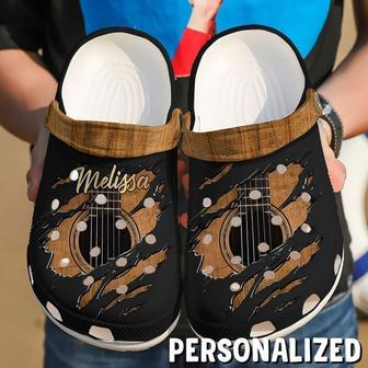 Music Personalized Guitar Crack Classic Clogs Shoes - Monsterry UK