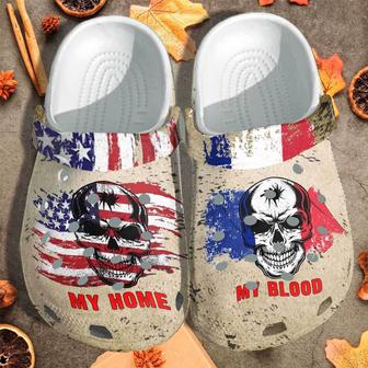 My Blood France My Home Usa Custom Shoes Clogs Gift - Monsterry UK