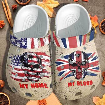 My Blood Uk My Home Usa Flag Custom Shoes Clogs Shoes Clogs Gift - Monsterry AU