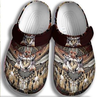 Native American Clog Shoesshoes Native Eagle Bull Skull Shoes Boho Style Great Friend Gift - Monsterry