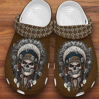 Native American Crary Skull Clog Shoesshoes Slippers Native Leader Men And Women Clog Shoesshoes High Quality Rubber - Monsterry DE