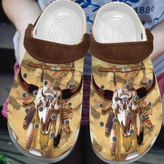 Native American Moose Skull Classic Clogs Native Tribes Shoes Clog Shoeswater Shoes Tribal Pattern - Monsterry AU