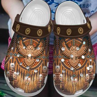 Native American Owl Feather Crocs Clog Shoes For Kid And Adult - Monsterry DE
