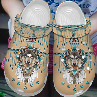 Native American Wolf Clog For For Kid And Adult - Monsterry