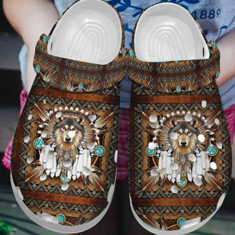 Native American Wolf Clog For Kid And Adult - Monsterry